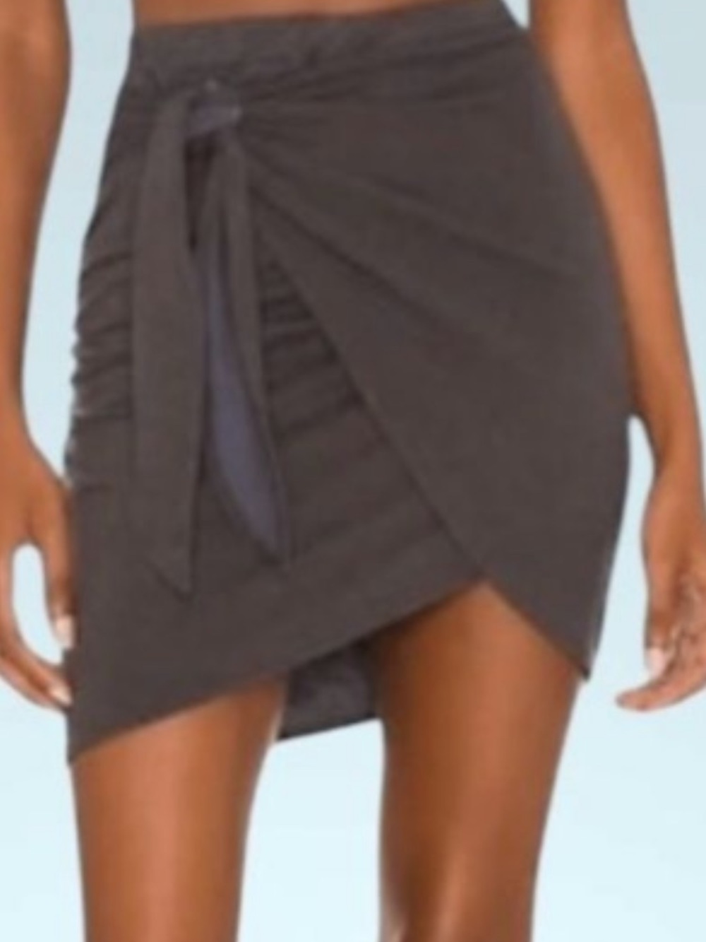 Monrow Revolve dark grey faux wrap skirt | skirt | Gray mini skirt NWT size S.